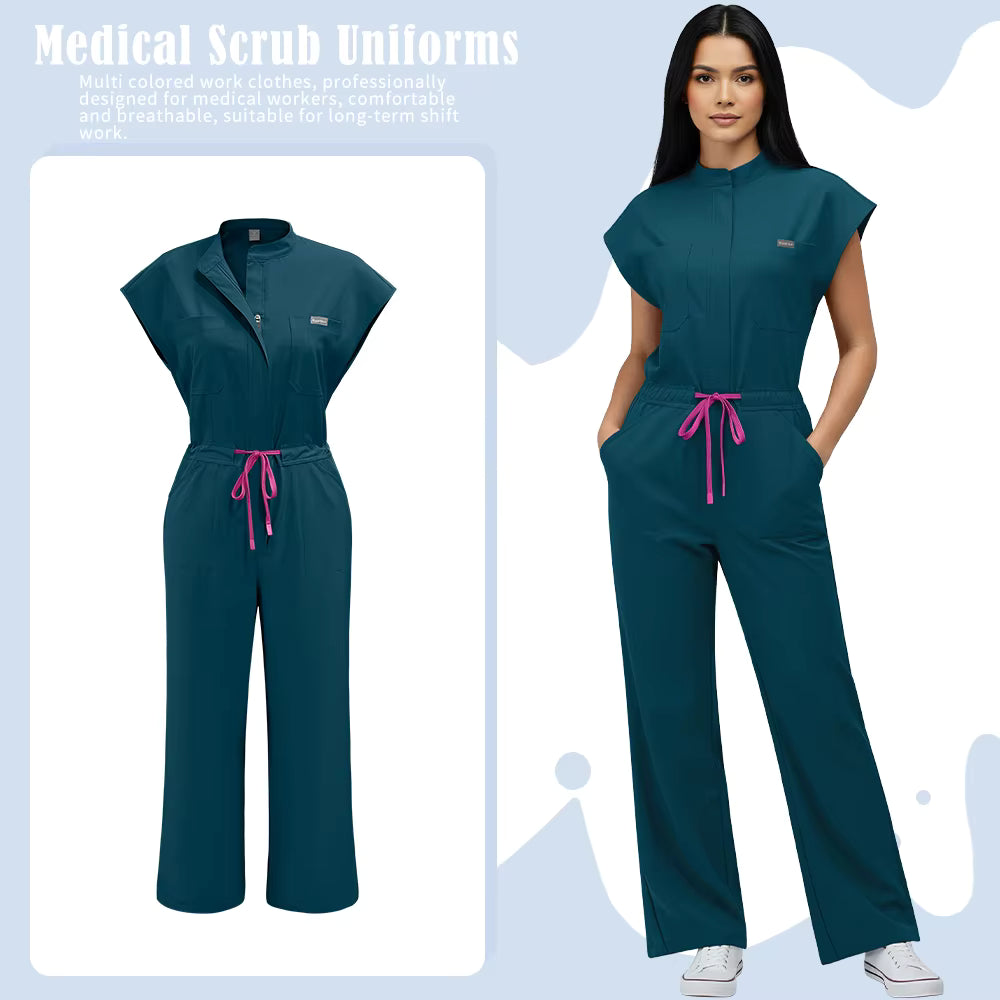 Vura Glow Women's Medical Nurse Uniform Jumpsuit
