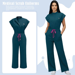 Vura Glow Women's Medical Nurse Uniform Jumpsuit