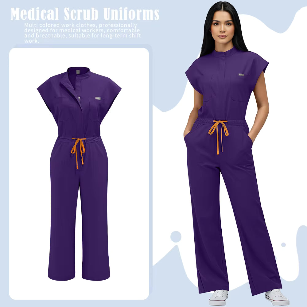 Vura Glow Women's Medical Nurse Uniform Jumpsuit